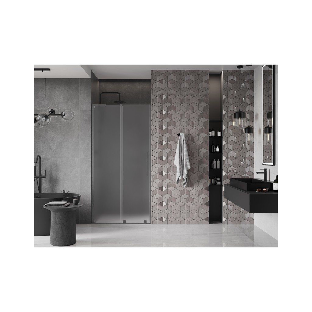 Mobilier de baie Rea M1015-60 cu oglindă LED gri deschis - vedere generală